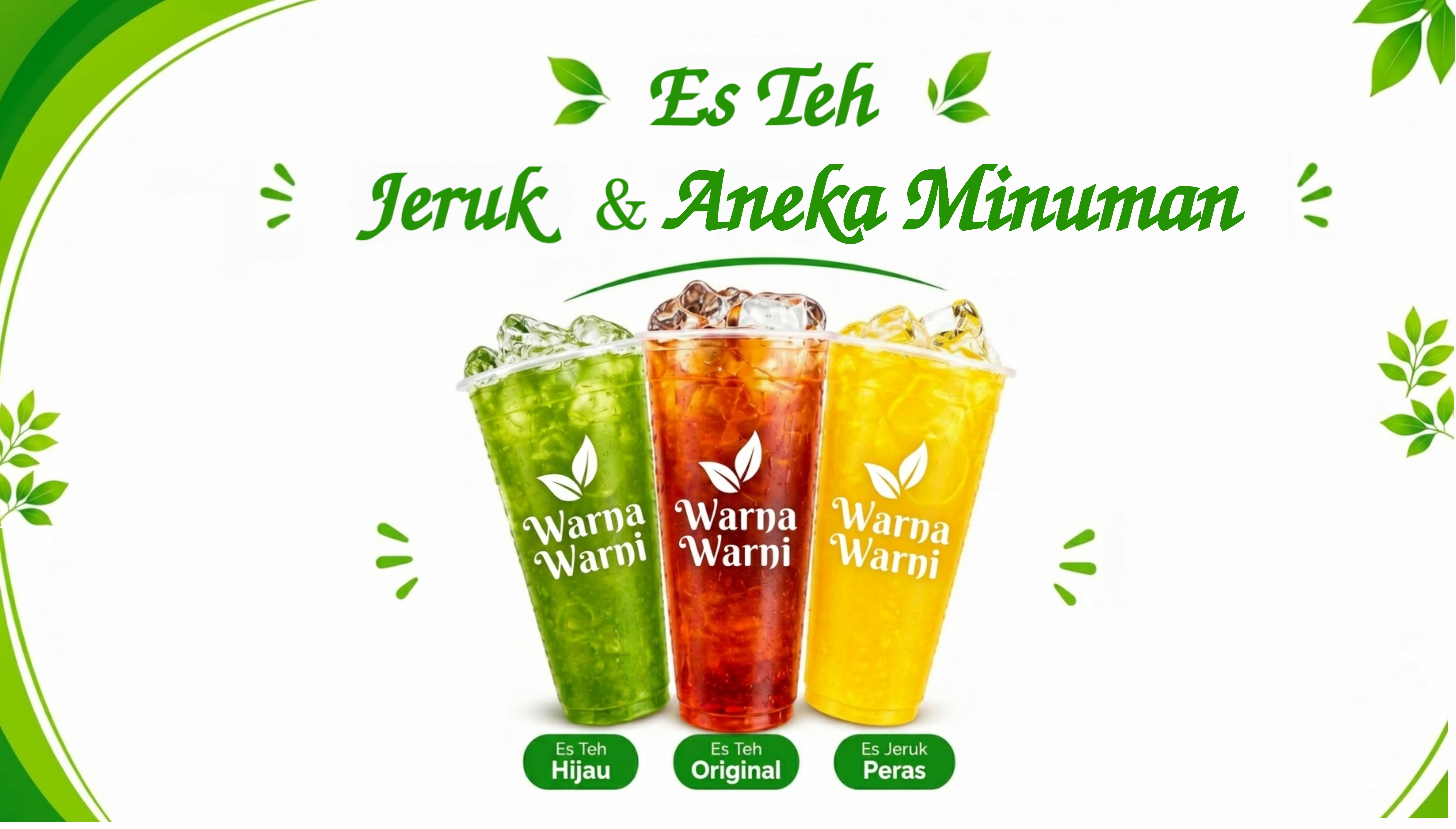 Tiga Minuman Segar Es Teh Warna Warni